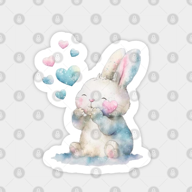Cute bunny and hearts Sticker by NATLEX